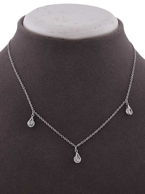 Western Necklace in White color and Rhodium finish - CNB15263