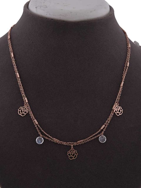 Western Necklace in White color and Rose Gold finish - CNB15261