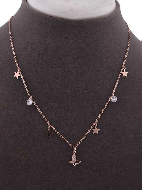 Western Necklace in White color and Rose Gold finish - CNB15266