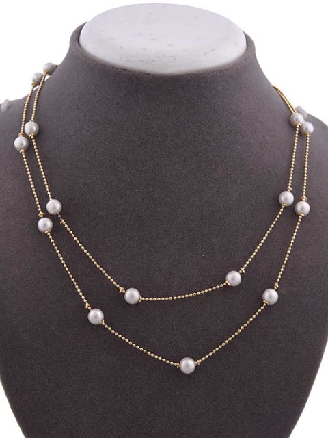Western Necklace in White color and Gold finish - CNB15164