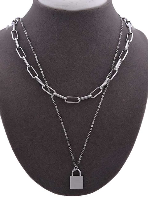 Western Necklace in Silver color and Rhodium finish - CNB15165