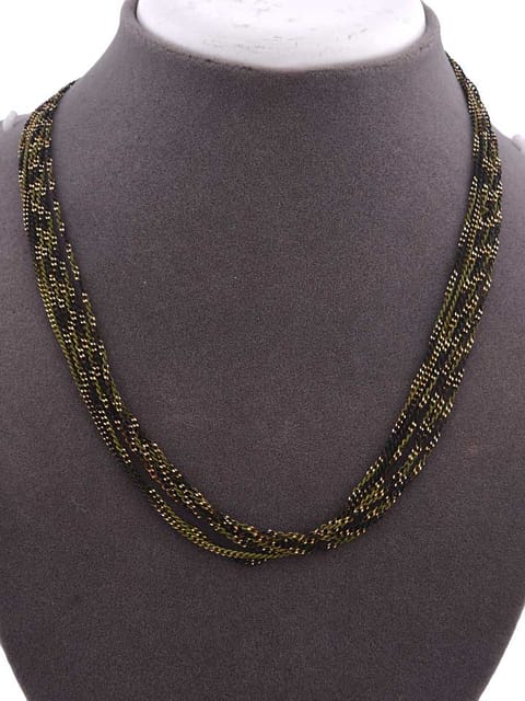 Western Necklace in Green color and Gold finish - CNB15201