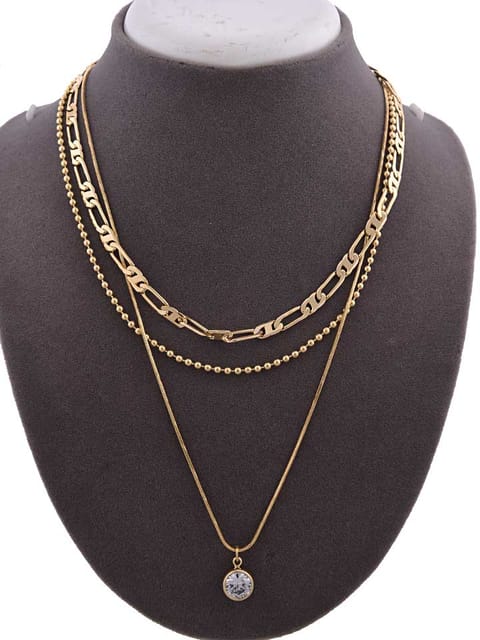 Western Necklace in White color and Gold finish - CNB15178