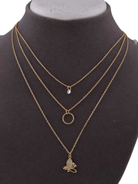 Western Necklace in White color and Gold finish - CNB15381