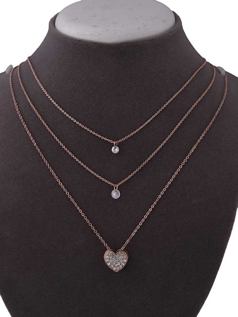 Western Necklace in White color and Rose Gold finish - CNB15380