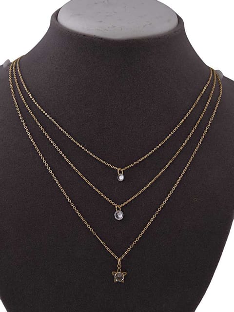 Western Necklace in White color and Gold finish - CNB15384