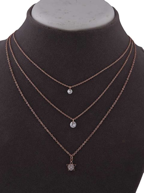 Western Necklace in White color and Rose Gold finish - CNB15386
