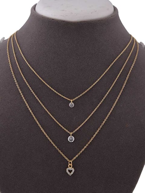 Western Necklace in White color and Gold finish - CNB15387
