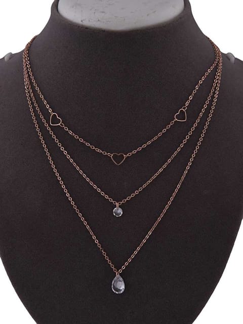 Western Necklace in White color and Rose Gold finish - CNB15395