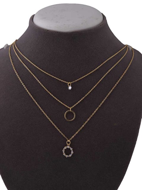 Western Necklace in White color and Gold finish - CNB15396