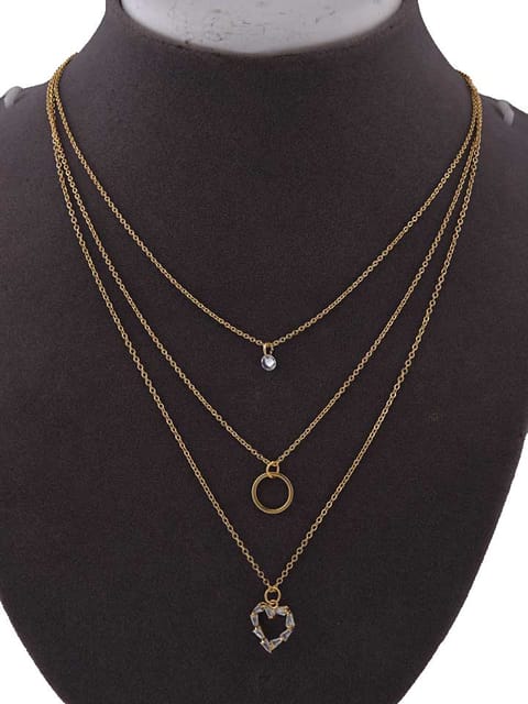 Western Necklace in White color and Gold finish - CNB15408
