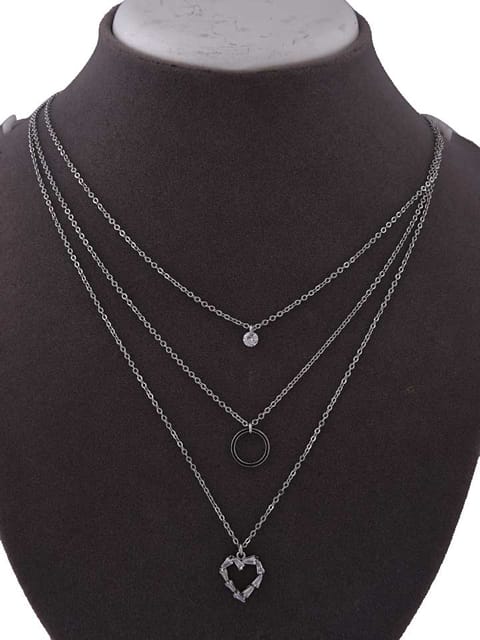 Western Necklace in White color and Rhodium finish - CNB15409