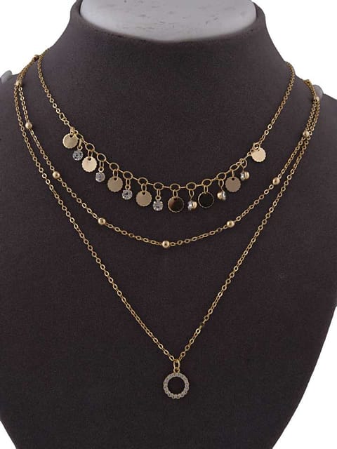 Western Necklace in White color and Gold finish - CNB15417