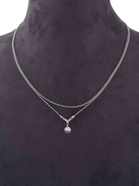 Western Necklace in White color and Rhodium finish - CNB15253