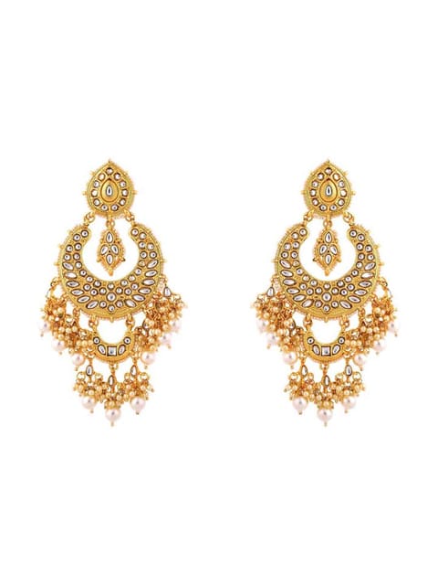 Kundan Chandbali Earrings in Gold finish - CNB15952