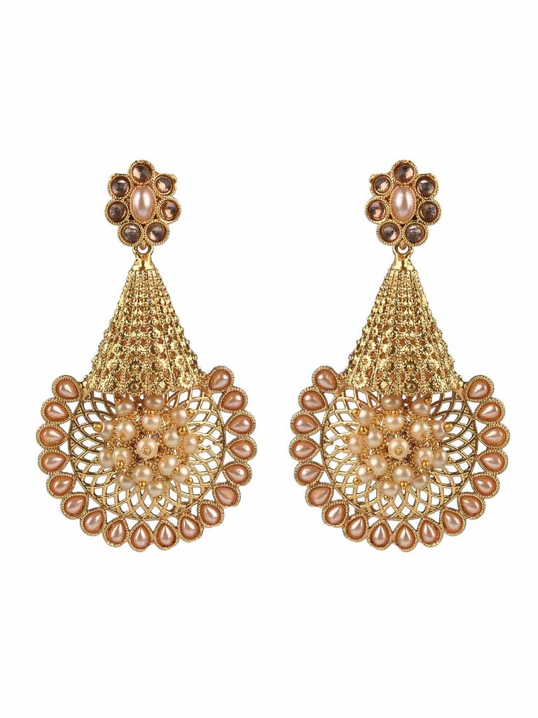 Antique Long Earrings in Gold finish - CNB16199