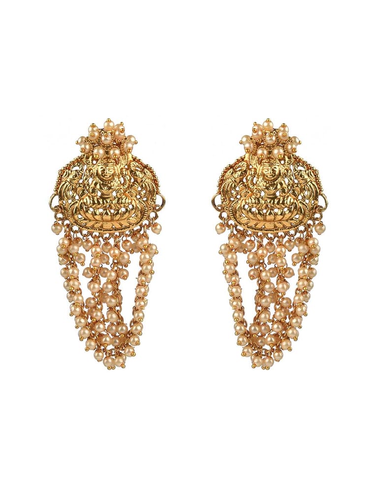 Temple Earrings in White color - CNB16207