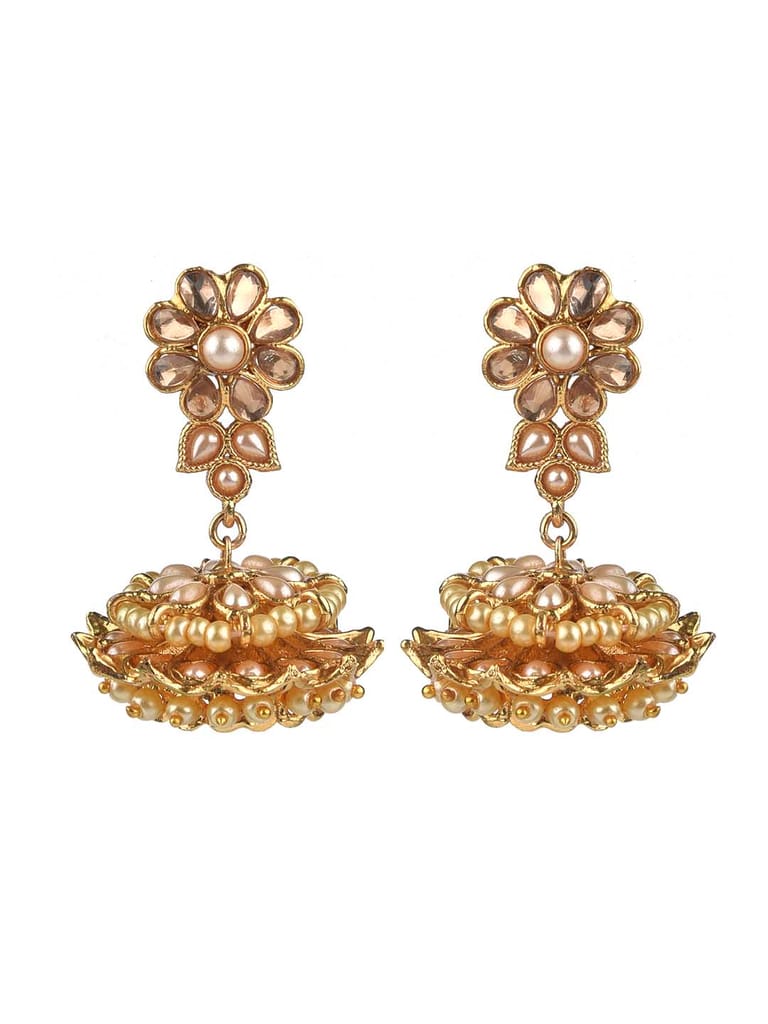 Antique Long Earrings in LCT/Champagne color - CNB16208