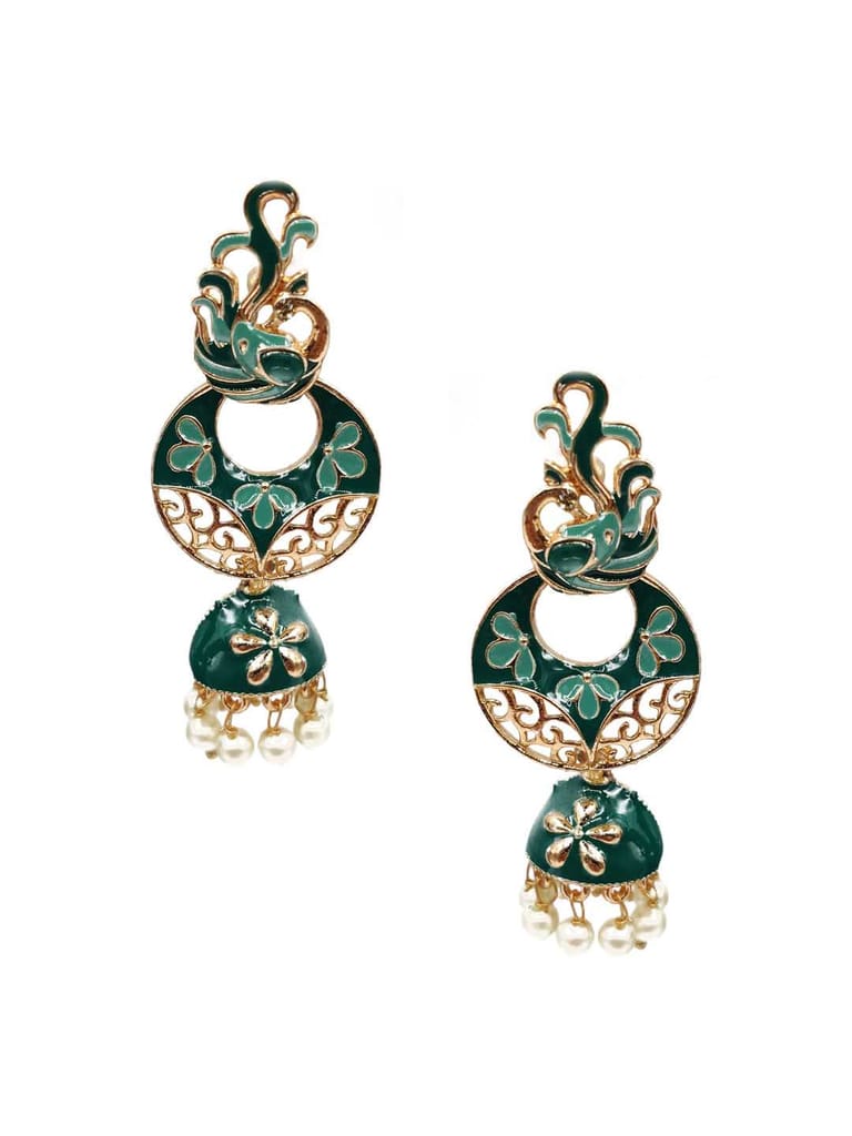 Meenakari Jhumka Earrings in Assorted color - CNB9878