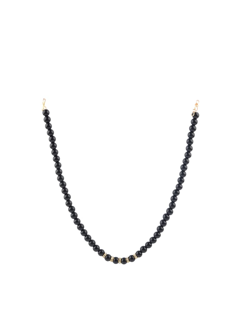 Traditional Mala in Black color and Gold finish - CNB9584