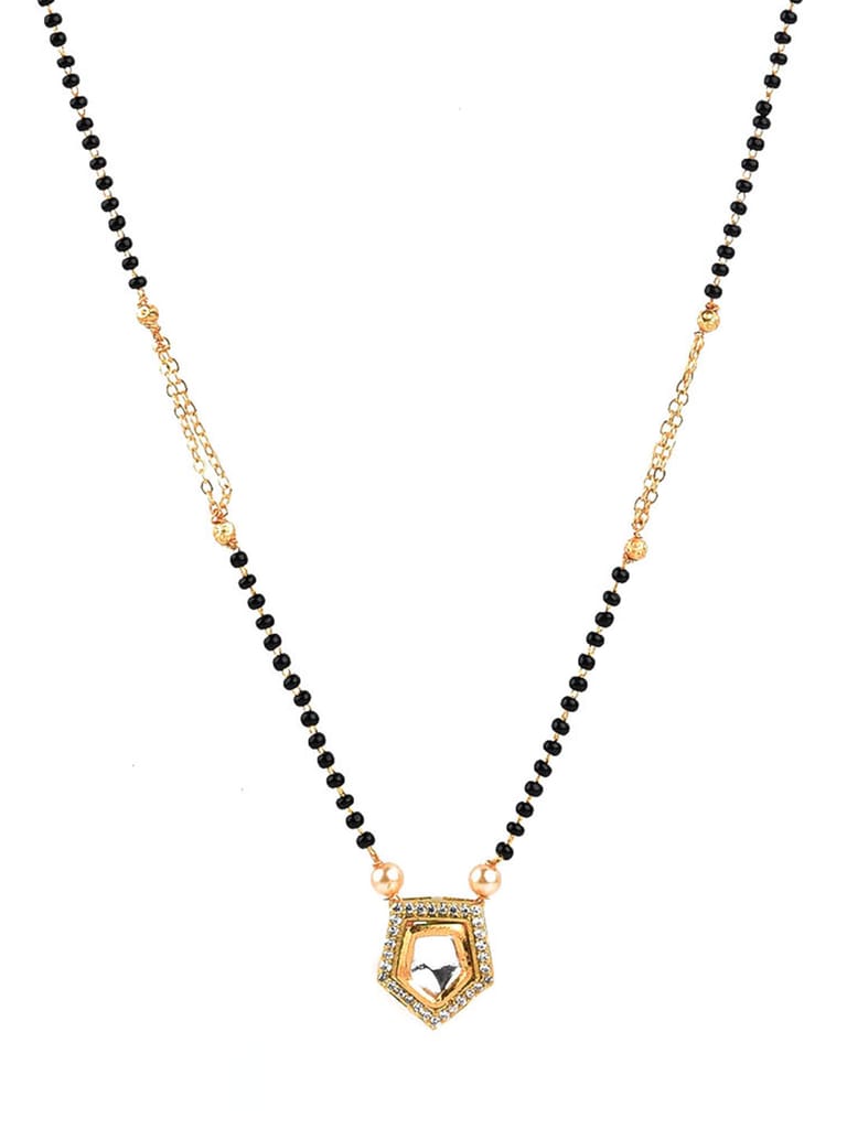 AD / CZ Single Line Mangalsutra in Gold finish - CNB10317