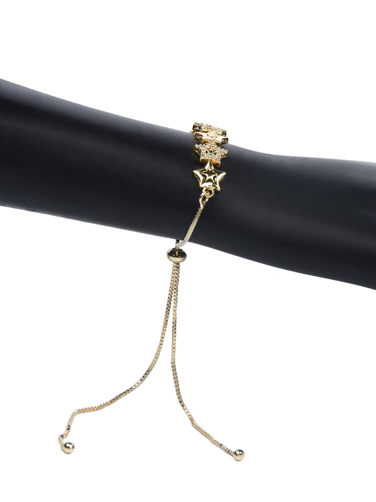 AD / CZ Loose / Link Bracelet in Gold finish - CNB8370