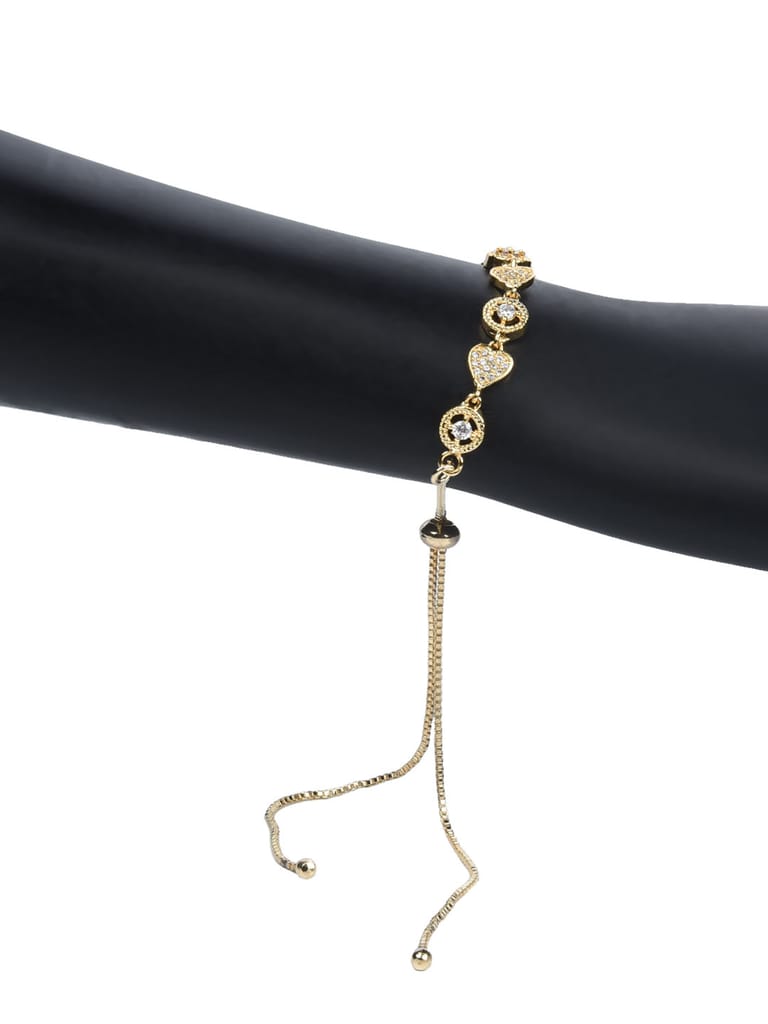 AD / CZ Loose / Link Bracelet in Gold finish - CNB8390