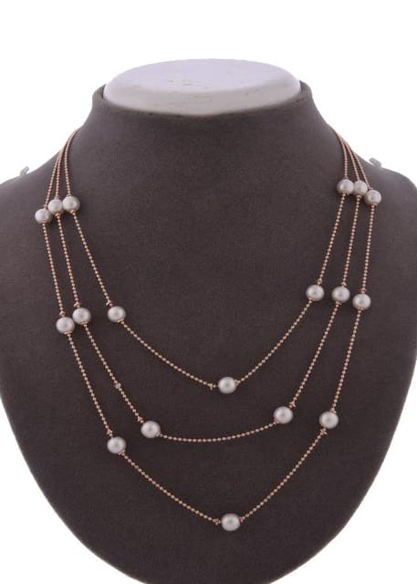 Western Necklace in White color and Rose Gold finish - CNB15276