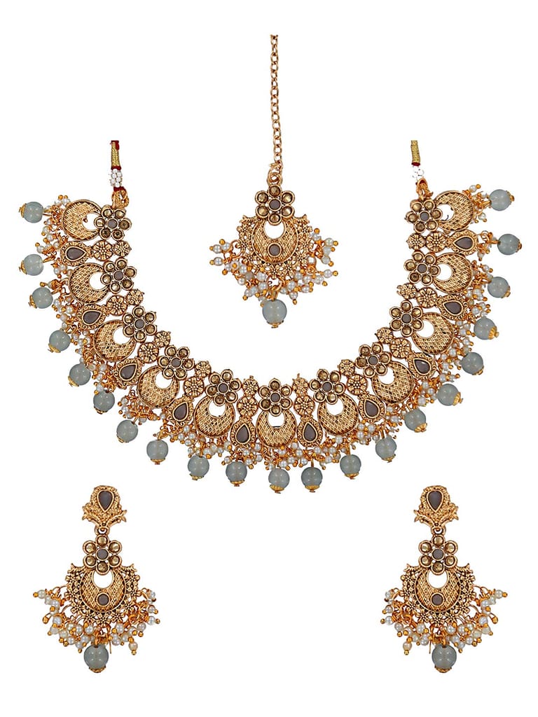 Antique Necklace Set in Gold finish - CNB6542