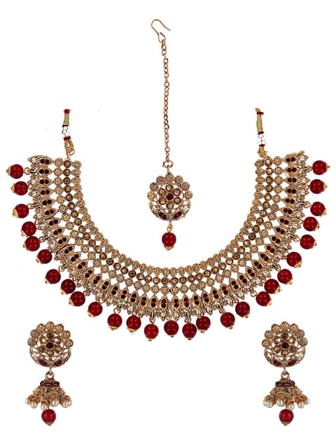 Antique Necklace Set in Gold finish - CNB6598