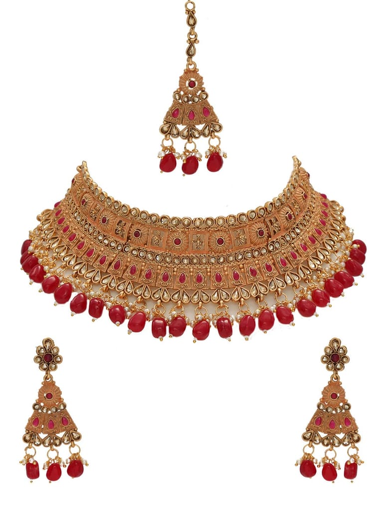 Antique Necklace Set in Gold finish - CNB6676