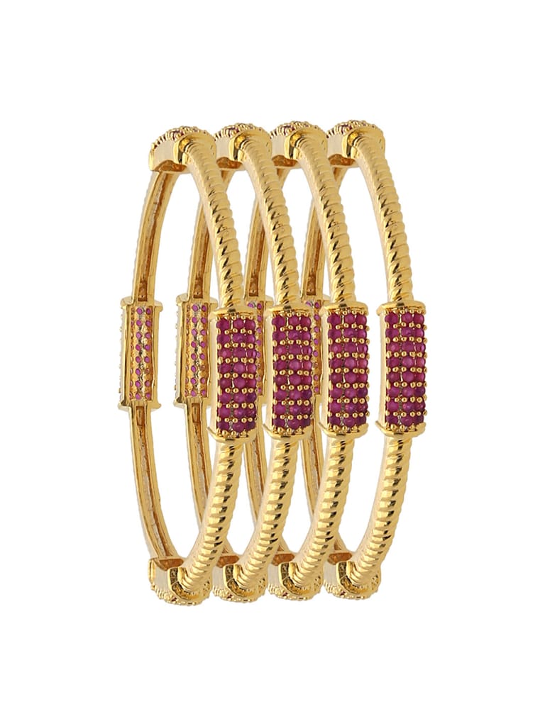 AD Ruby Bangles in Set of 4 pc - CNB2558
