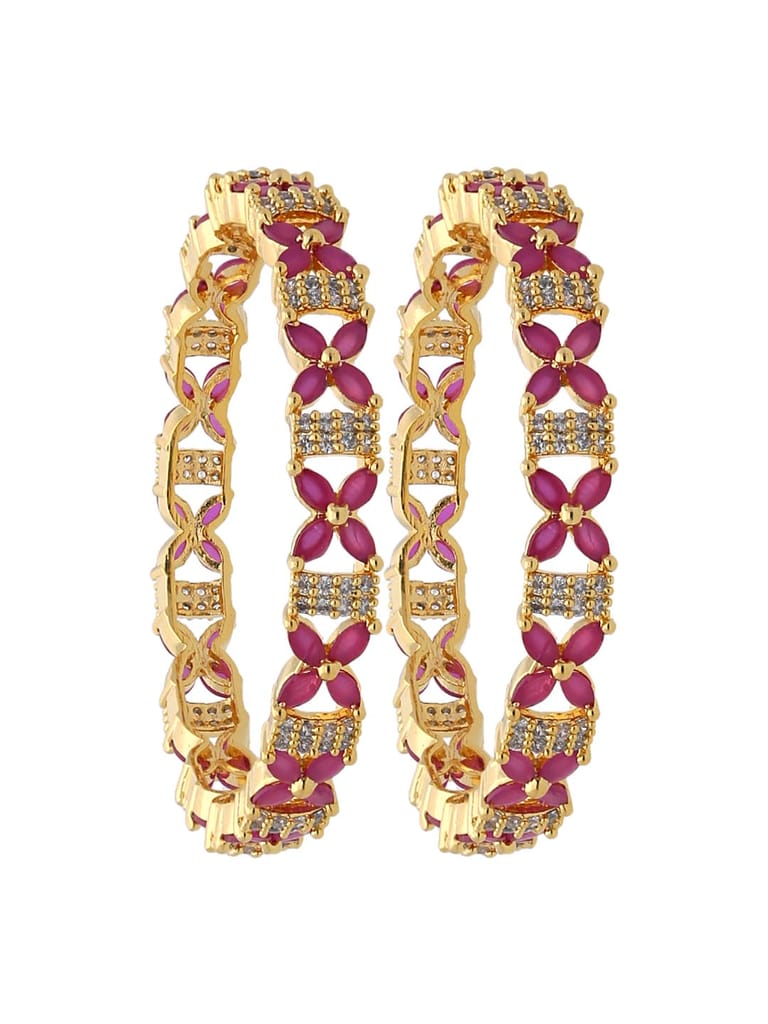 AD Ruby Bangles in Gold Finish - CNB2573