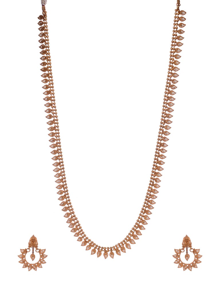 Traditional gold long necklace set - CNB826
