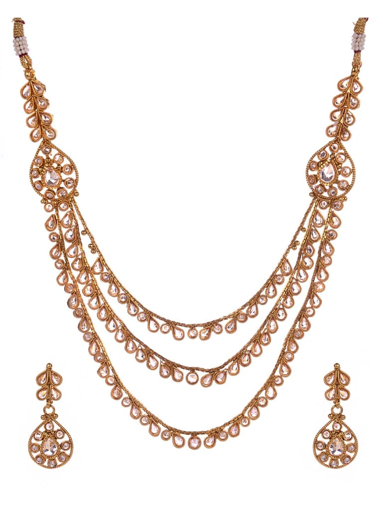 Antique Gold Necklace Set - CNB863