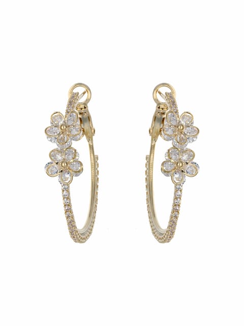 AD / CZ Bali type Earrings in Gold finish - CNB4803