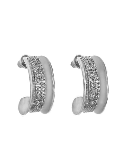 AD / CZ Bali type Earrings in White color - CNB3978