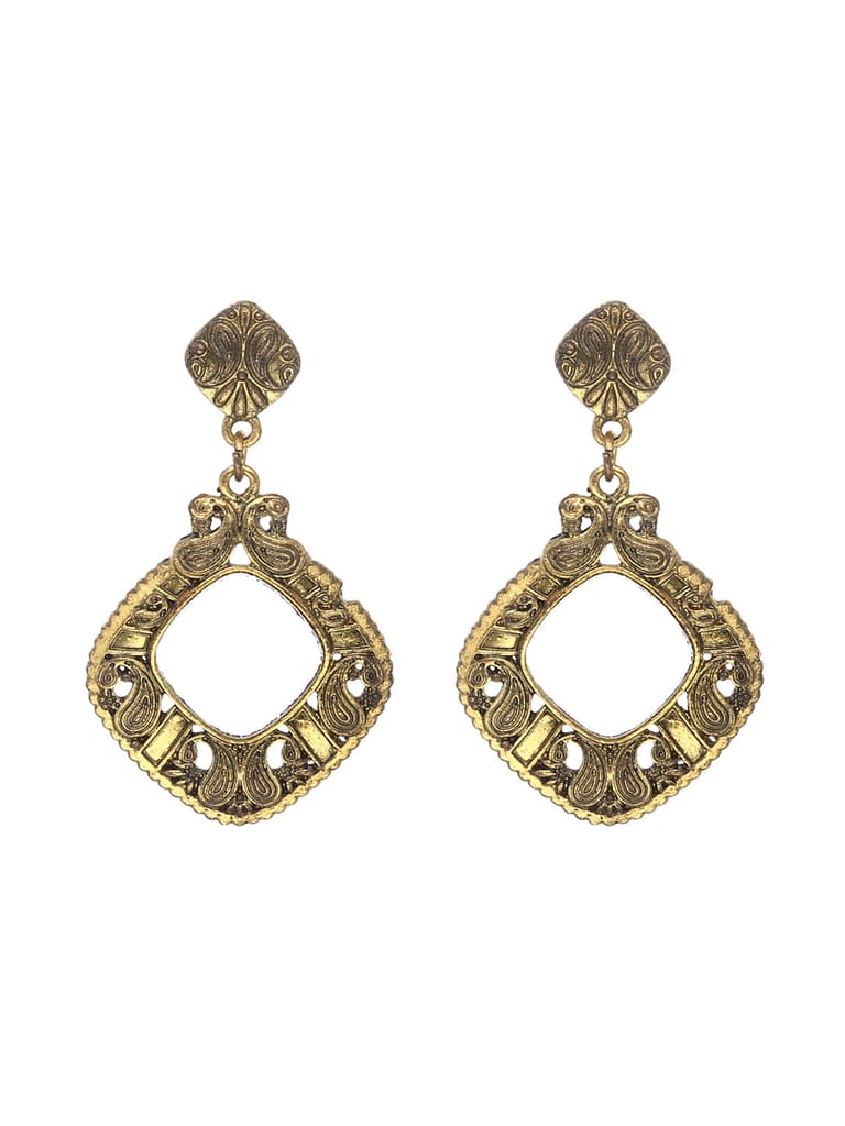 Dangler Earrings in Oxidised Gold finish - S29857