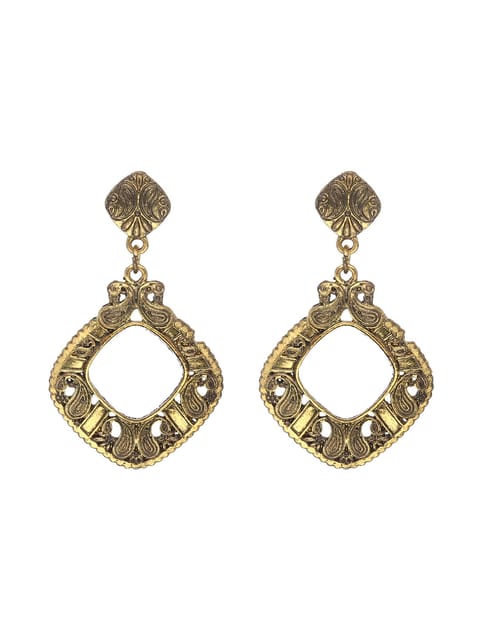 Dangler Earrings in Oxidised Gold finish - S29857