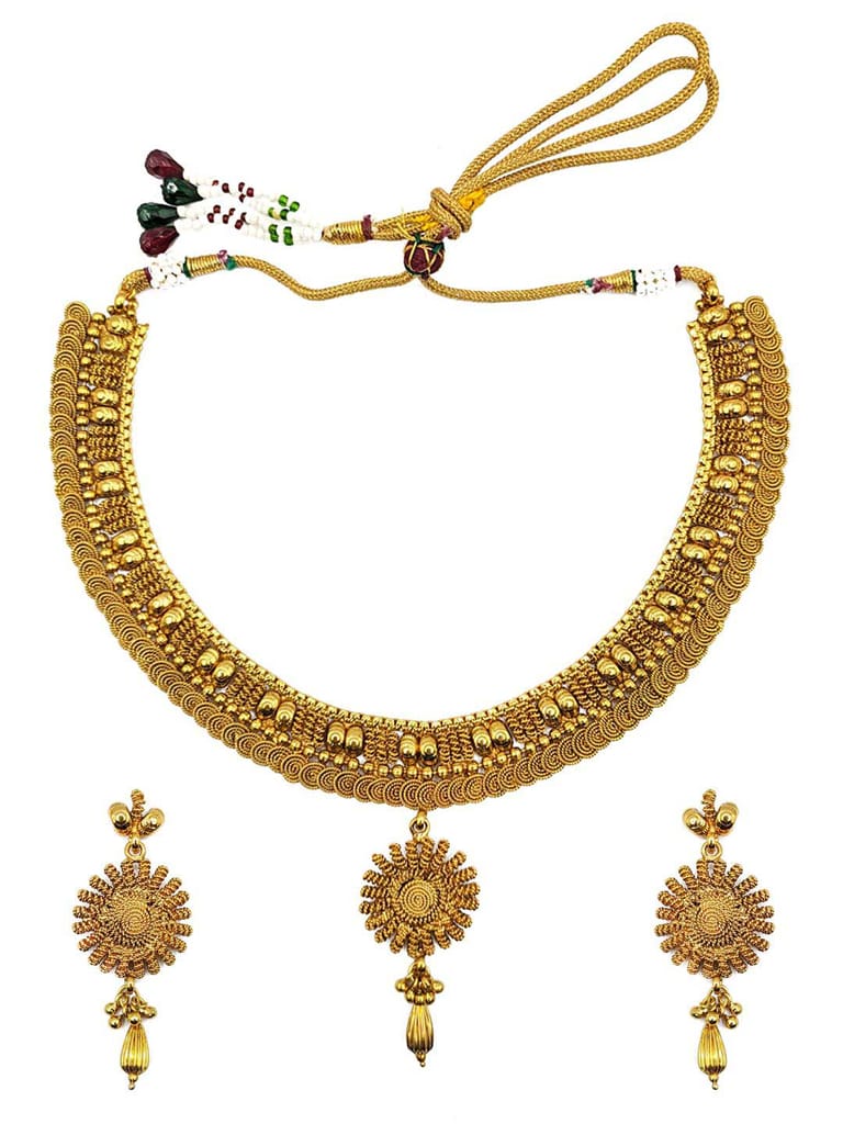 Antique Necklace Set in Gold finish - S24373