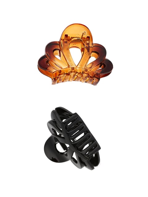 Plain Butterfly Clip in Black & Shell color - BY379A