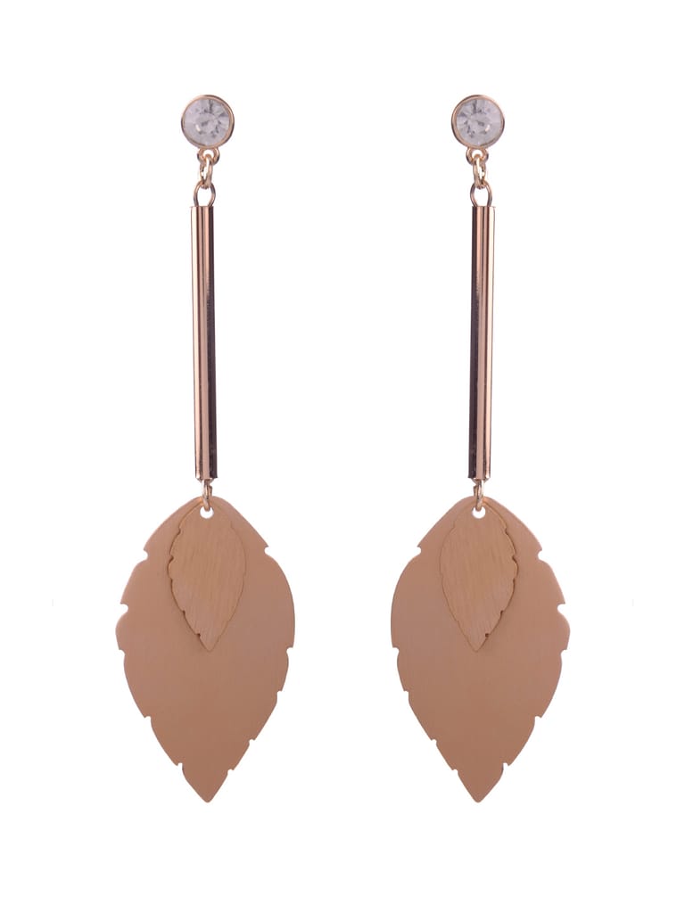 Western Long Earrings in White color and Gold finish - CNB16415