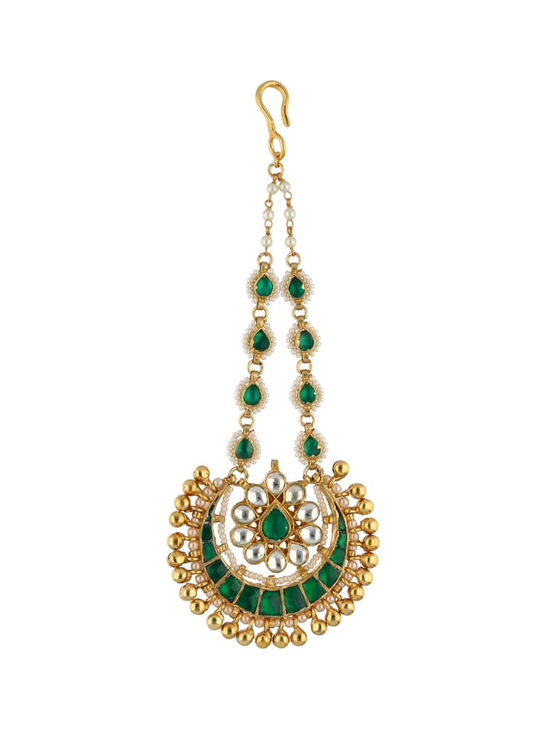 Kundan Maang Tikka in Gold finish - MJA9 Kundan Maang Tikka in Gold finish - MJA9