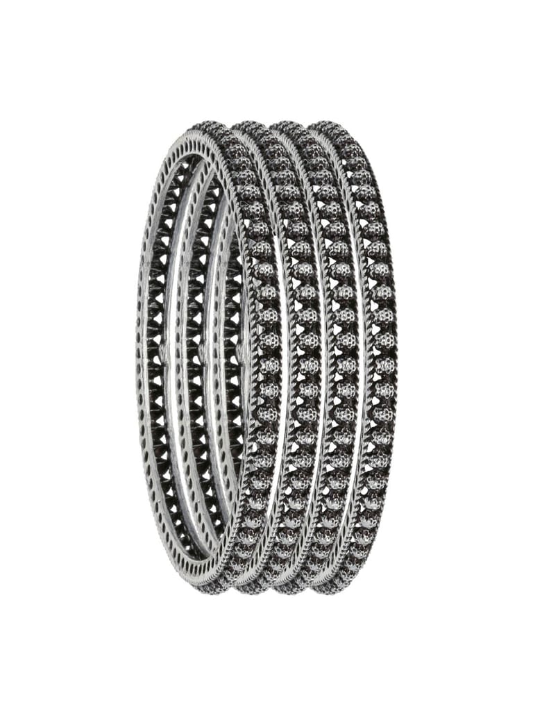 Oxidised Bangles in White color - BMP4503OXWH