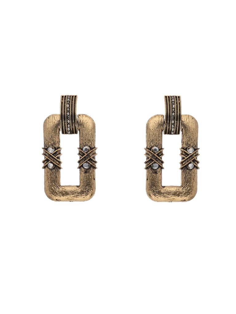 Western Earrings in Oxidised Gold finish - CNB17138