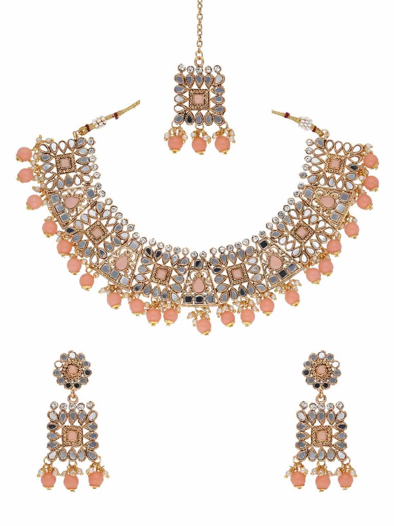 Mirror Necklace Set in Gold finish - VIK7118