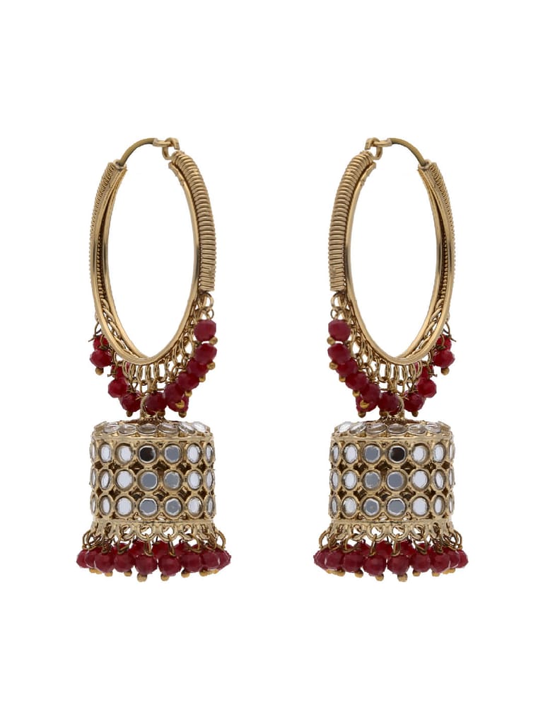 Mirror Jhumka Earrings in Assorted color - BHAEB34