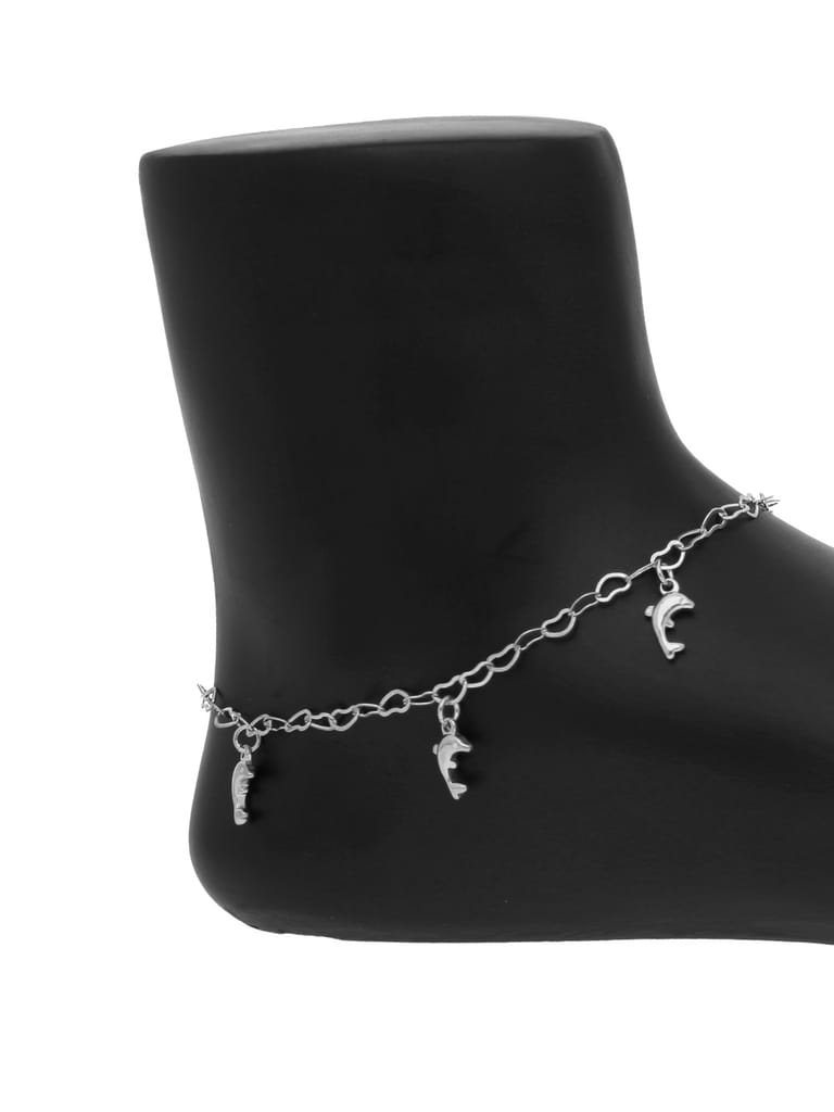 Western Loose Anklet in Rhodium finish - CNB19083