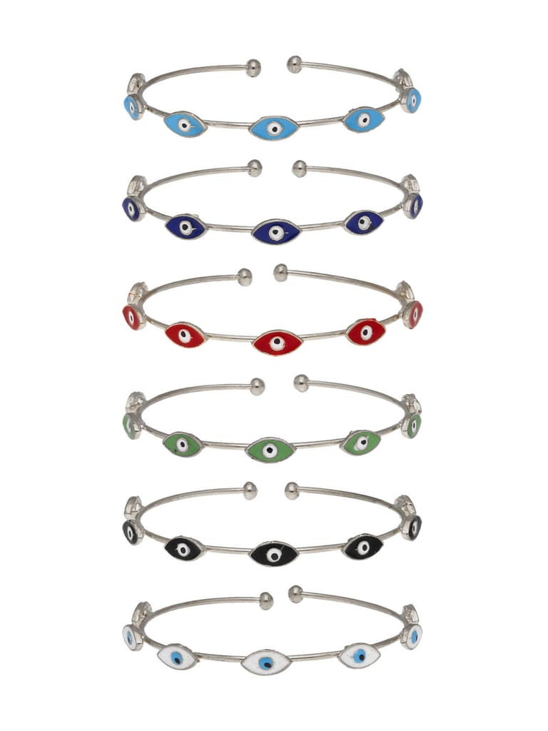 Evil Eye Bracelet in Assorted color and Rhodium finish - PPWRO6