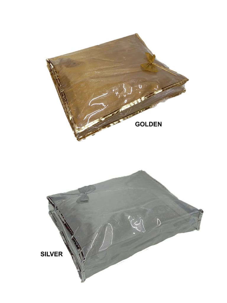 PVC Transparent Saree Cover with Plain Tissue Material - SC-133